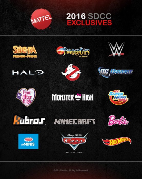 mattycollector sdcc 2016 plans